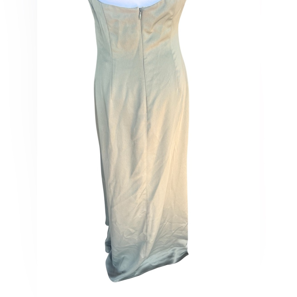BHLDN Anthropologie Ruby Twist Halter Maxi Dress in Moss Size 6 - Picture 8 of 14